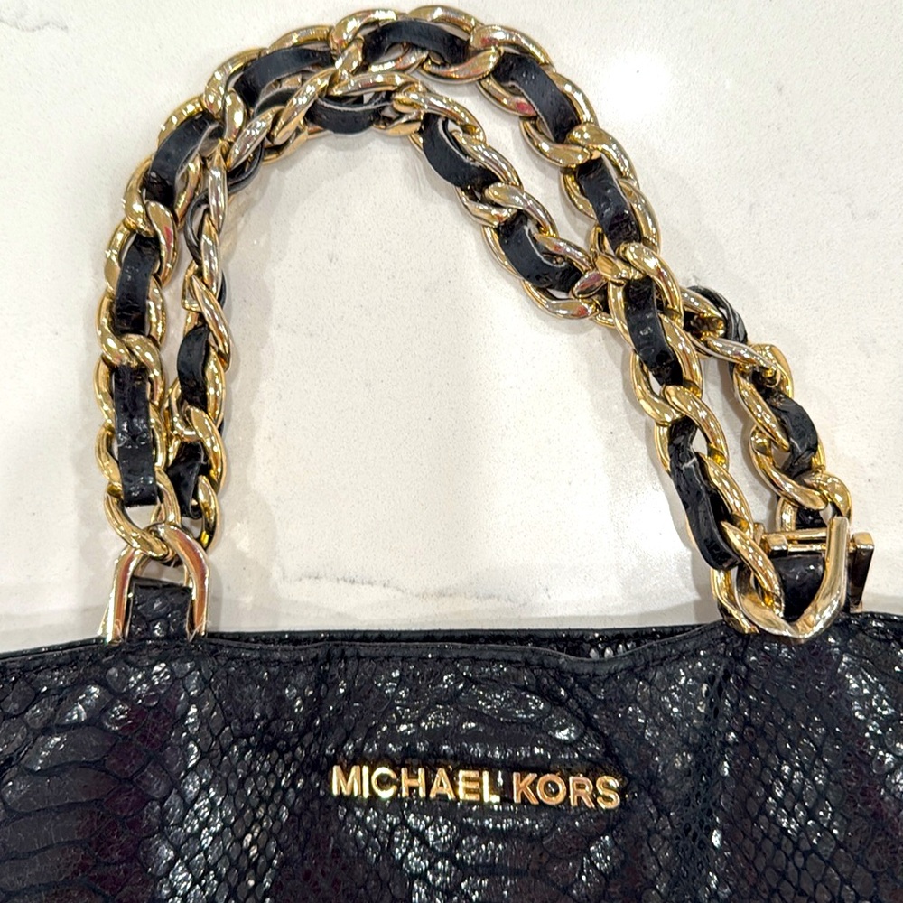Michael Kors Black and Gold croc tote - Picture 3 of 10